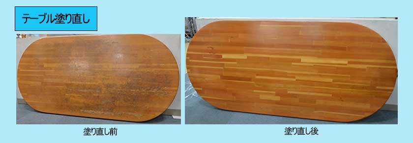 テーブル塗り直し